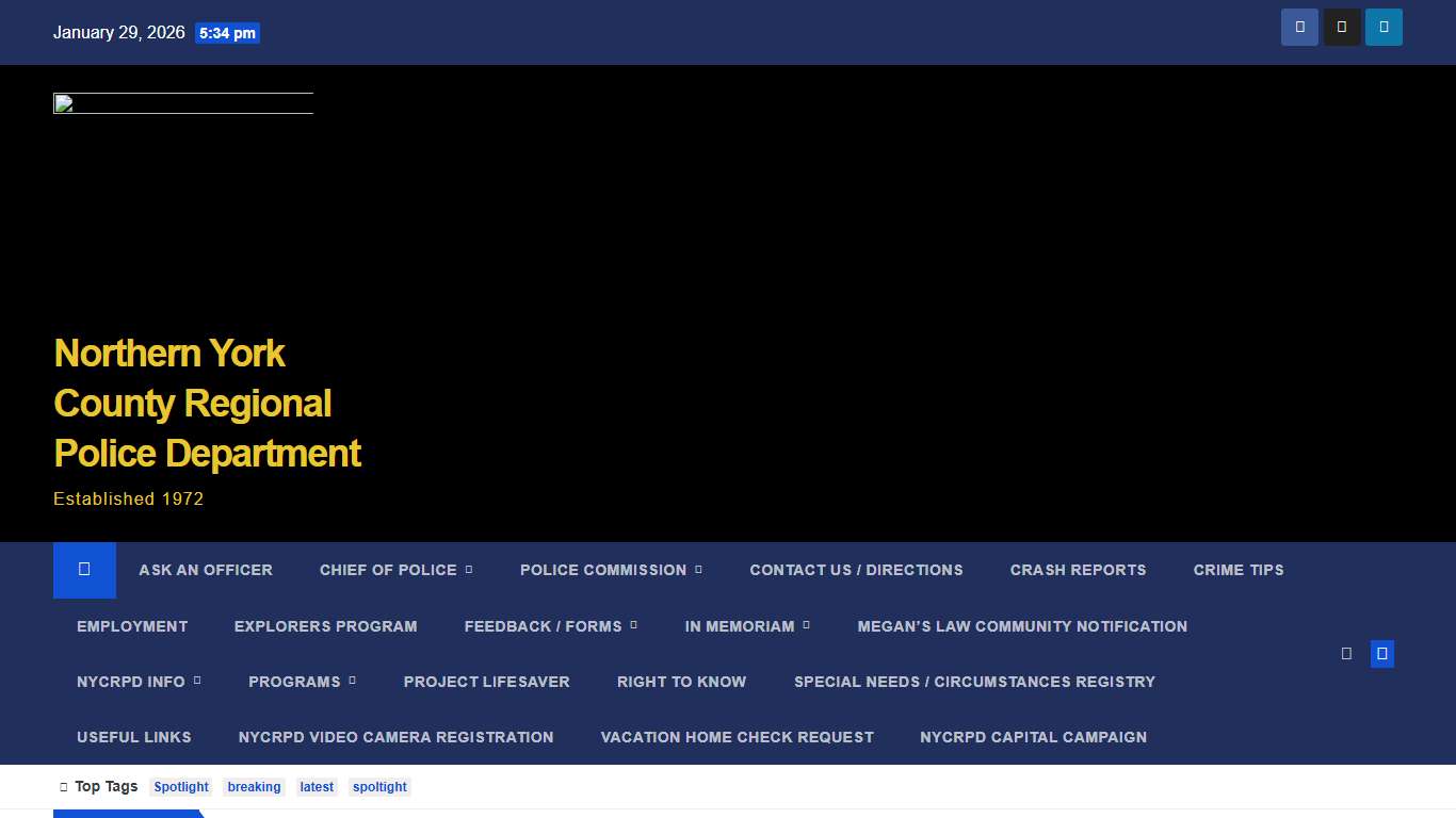 Northern York County Regional Police Department – Established 1972